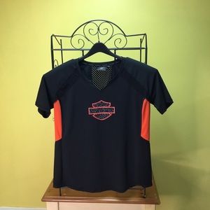 Harley Davidson Women’s T-shirt 1X Black/orange